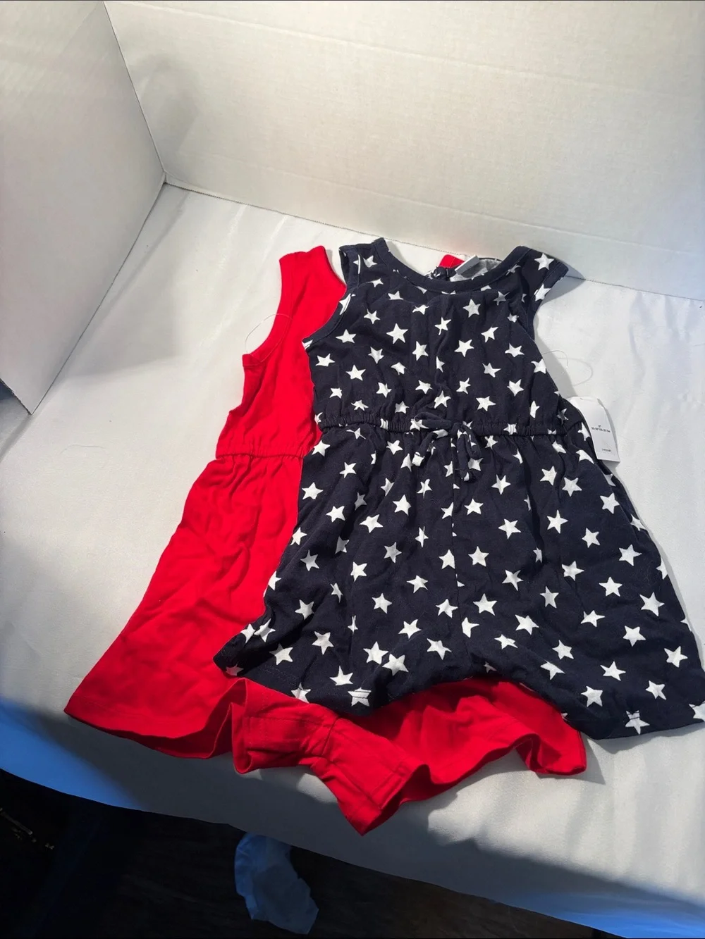 Old Navy Red and Navy Star-Print Kids One-Piece Romper